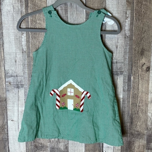 Vintage Funtasia Too Dallas Dress Green Gingham Reversible - Picture 1 of 9